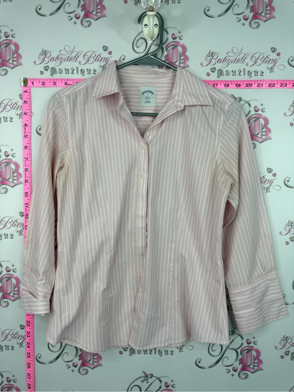 Brooks Brothers vintage Pink and White Striped Button-Down Shirt
